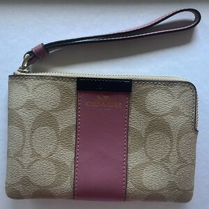 Beige pink new coach wallet